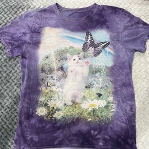 Vintage Throwback kitten rainbow T-shirt